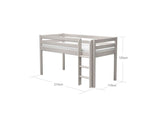 FLEXA Classic Mid Sleeper Bed with straight ladder, Solid Pine/Birch Plywood, 90x200 cm