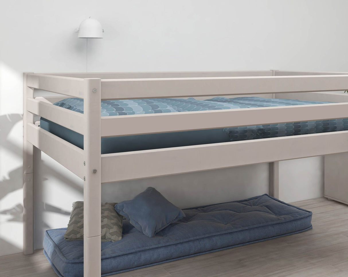 FLEXA Mid Sleeper Bed, Solid Pine/Birch Plywood, 140x200 cm