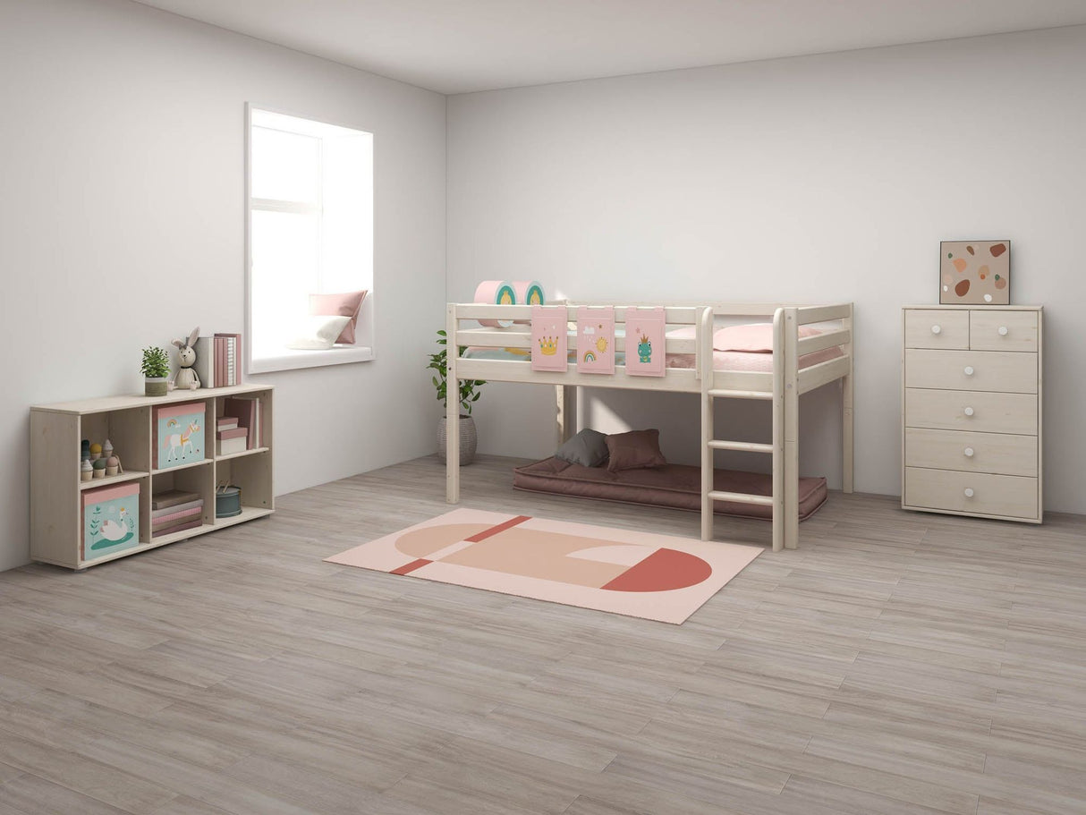FLEXA Classic Mid Sleeper Bed, Solid Pine/Birch Plywood, 140x200 cm