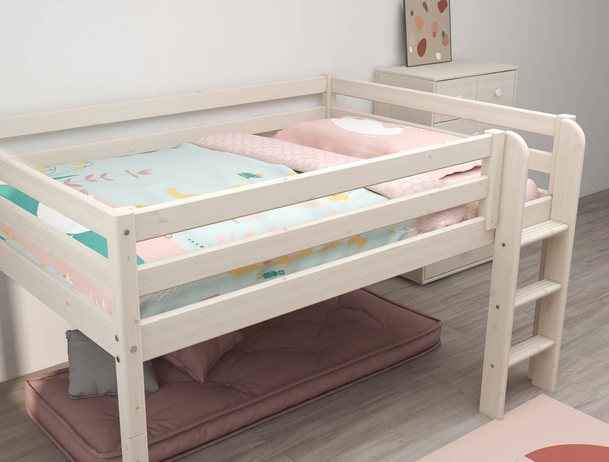 FLEXA Classic Mid Sleeper Bed, Solid Pine/Birch Plywood, 140x200 cm