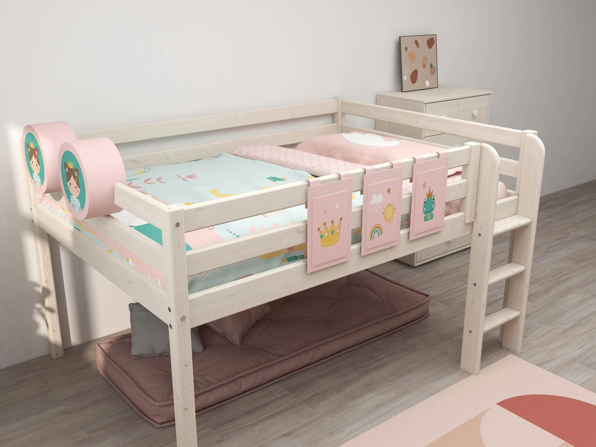 FLEXA Classic Mid Sleeper Bed, Solid Pine/Birch Plywood, 140x200 cm
