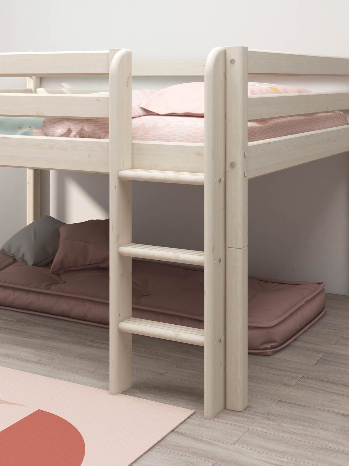 FLEXA Classic Mid Sleeper Bed, Solid Pine/Birch Plywood, 140x200 cm