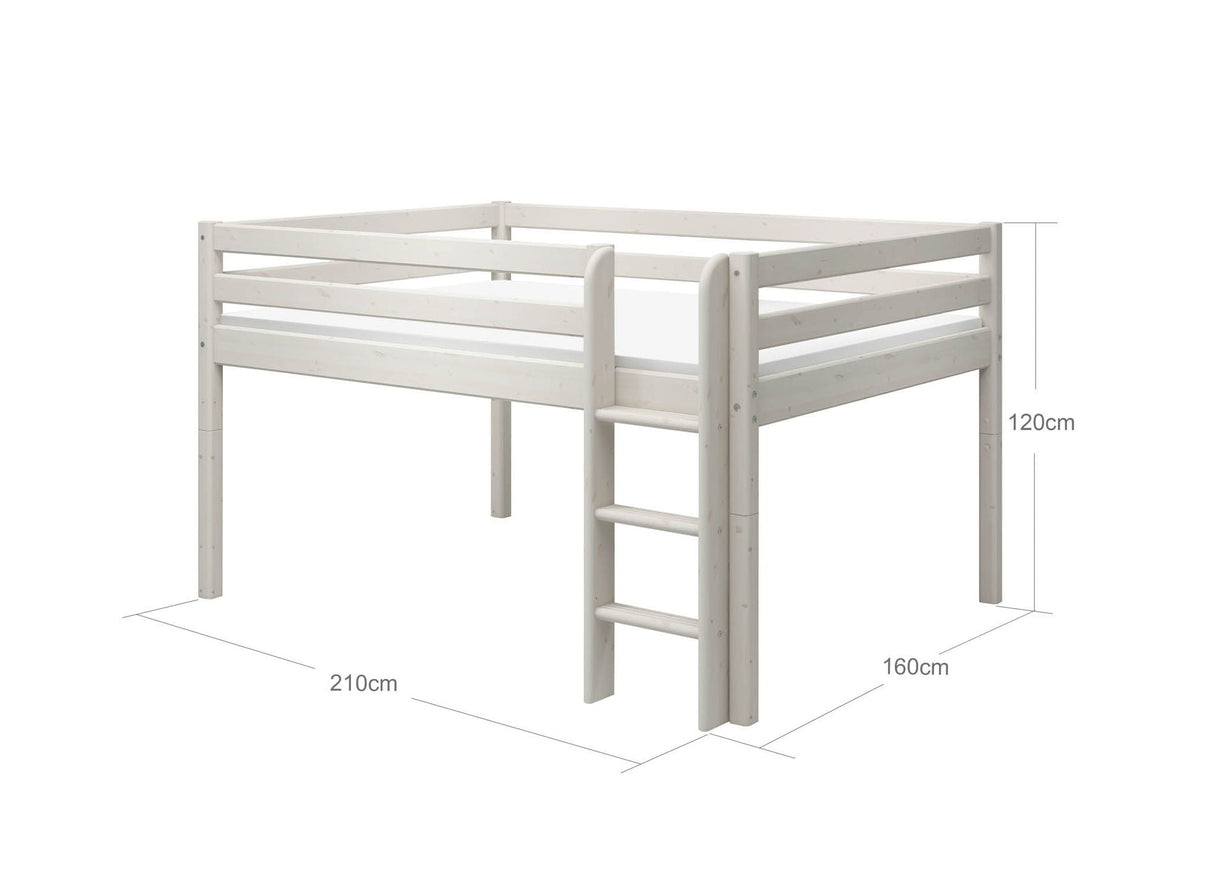 FLEXA Classic Mid Sleeper Bed, Solid Pine/Birch Plywood, 140x200 cm