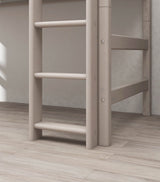 FLEXA Mid Sleeper Bed w. straight ladder, Solid Pine/Birch Plywood, 90x200 cm