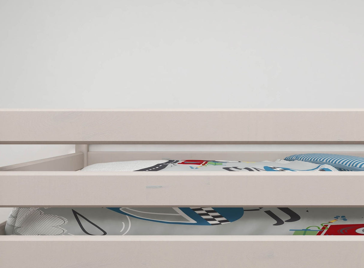 FLEXA Mid Sleeper Bed w. straight ladder, Solid Pine/Birch Plywood, 90x200 cm