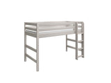 FLEXA Mid Sleeper Bed w. straight ladder, Solid Pine/Birch Plywood, 90x200 cm