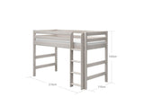 FLEXA Mid Sleeper Bed w. straight ladder, Solid Pine/Birch Plywood, 90x200 cm