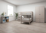 FLEXA Classic Mid Sleeper Bed with straight ladder, Solid Pine/Birch Plywood, 90x200 cm