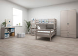 FLEXA Classic Mid Sleeper Bed with straight ladder, Solid Pine/Birch Plywood, 90x200 cm