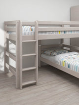 FLEXA Classic Mid Sleeper Bed with straight ladder, Solid Pine/Birch Plywood, 90x200 cm