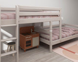 FLEXA Classic Mid Sleeper Bed with straight ladder, Solid Pine/Birch Plywood, 90x200 cm