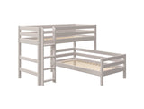FLEXA Classic Mid Sleeper Bed with straight ladder, Solid Pine/Birch Plywood, 90x200 cm