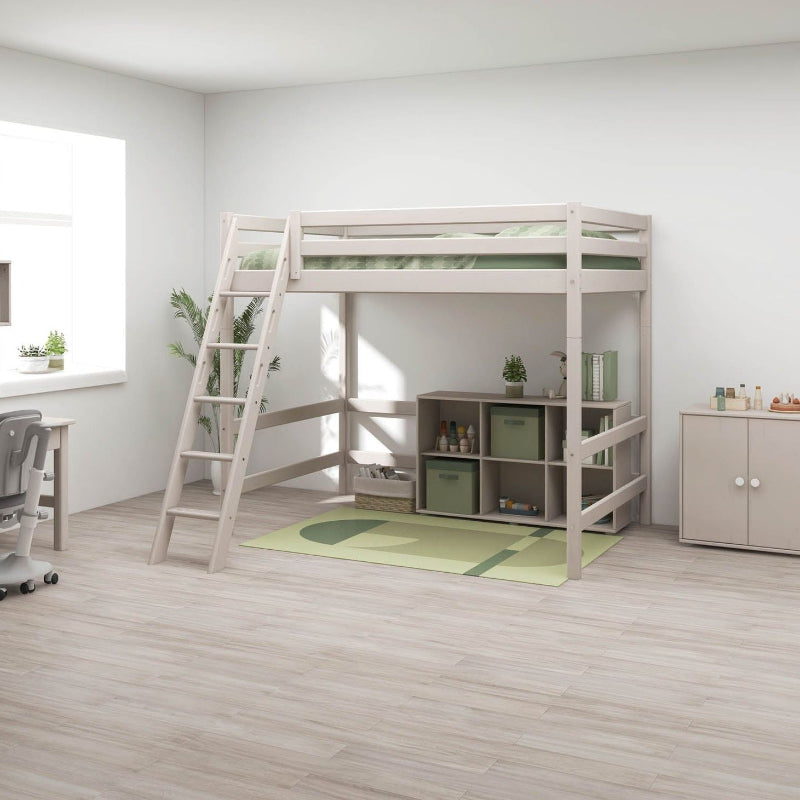 FLEXA Classic High Sleeper Bed with Slanting Ladder 140x200 cm