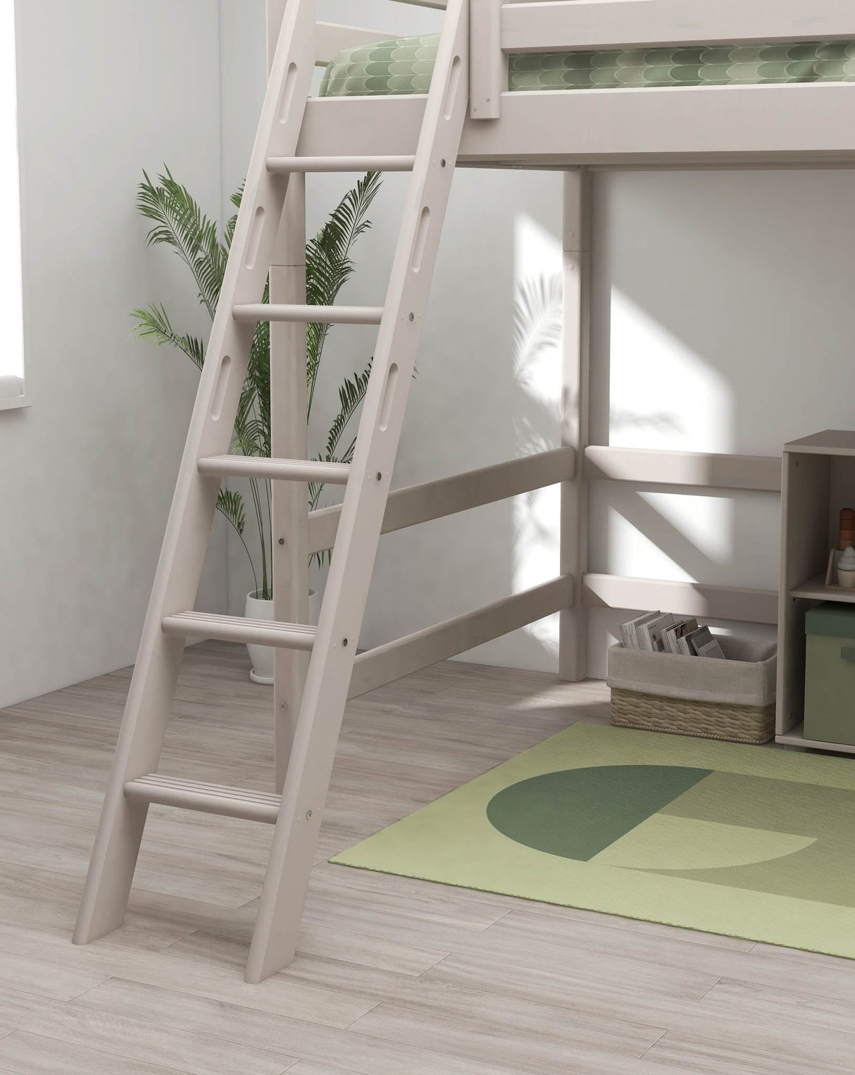 FLEXA Classic High Sleeper Bed with Slanting Ladder 140x200 cm