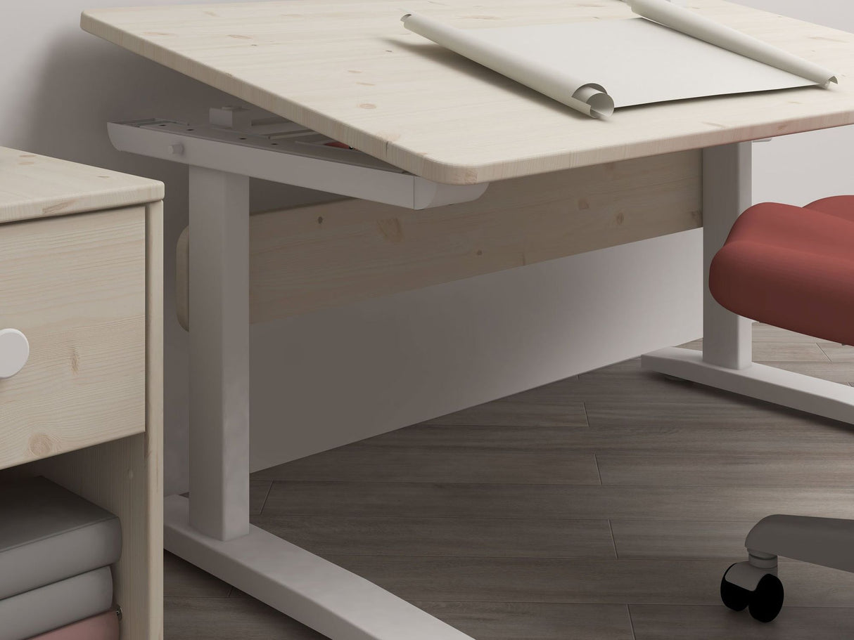 FLEXA Adjustable Study desk, Solid Pine/Metal