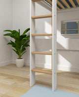 FLEXA Nor High Sleeper Bed, MDF/Solid oak, 90x200 cm