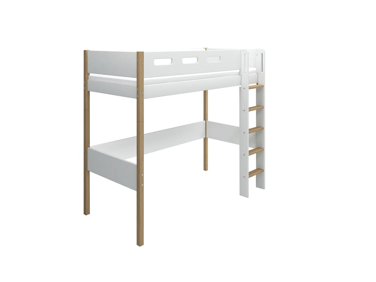 FLEXA Nor High Sleeper Bed, MDF/Solid oak, 90x200 cm