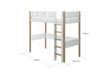 FLEXA Nor High Sleeper Bed, MDF/Solid oak, 90x200 cm