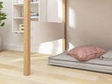 FLEXA Nor Mid Sleeper Bed with slanting ladder, MDF/Solid oak, 90x200 cm