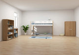 FLEXA Nor Mid Sleeper Bed with straight ladder, MDF/Solid oak, 90x200 cm