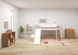 FLEXA Nor Mid Sleeper Bed with slide, MDF/Solid oak, 90x200 cm