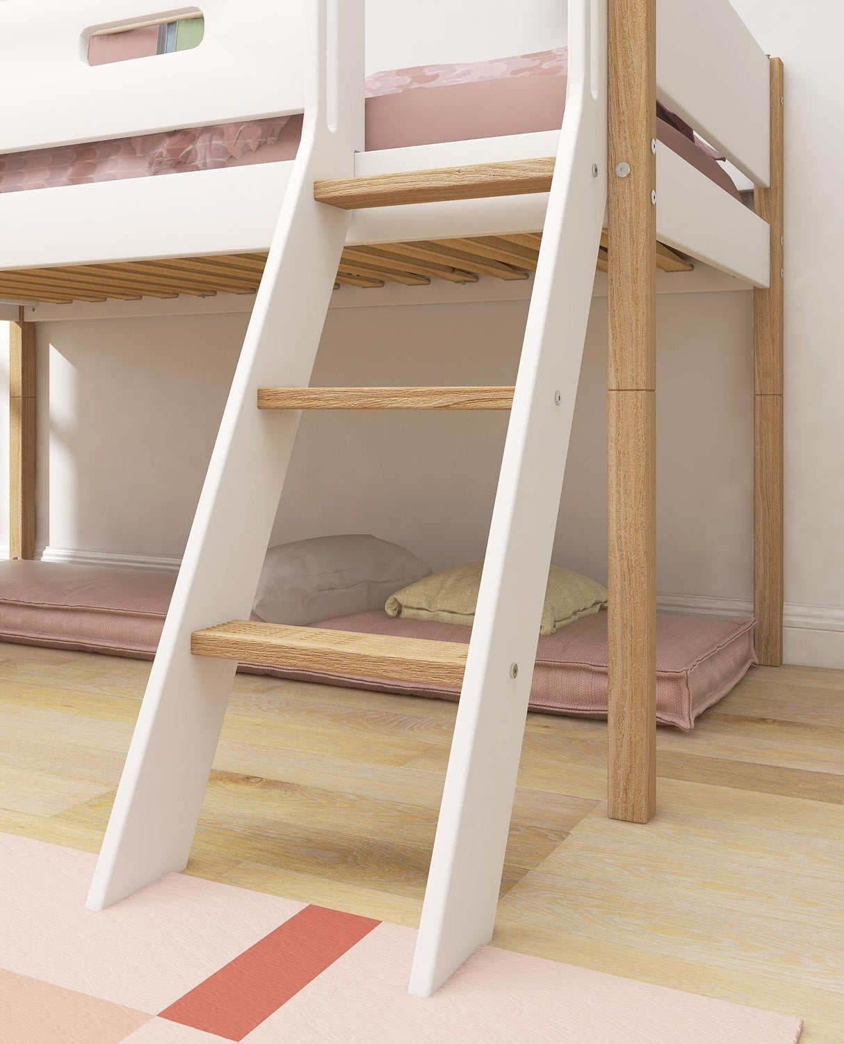FLEXA Nor Mid Sleeper Bed with slide, MDF/Solid oak, 90x200 cm