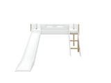 FLEXA Nor Mid Sleeper Bed with slide, MDF/Solid oak, 90x200 cm