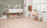 FLEXA Nor Mid Sleeper Bed with straight ladder, MDF/Solid oak, 90x200 cm
