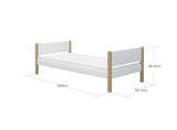 FLEXA Nor Single Bed, MDF/Solid oak, 90x200 cm