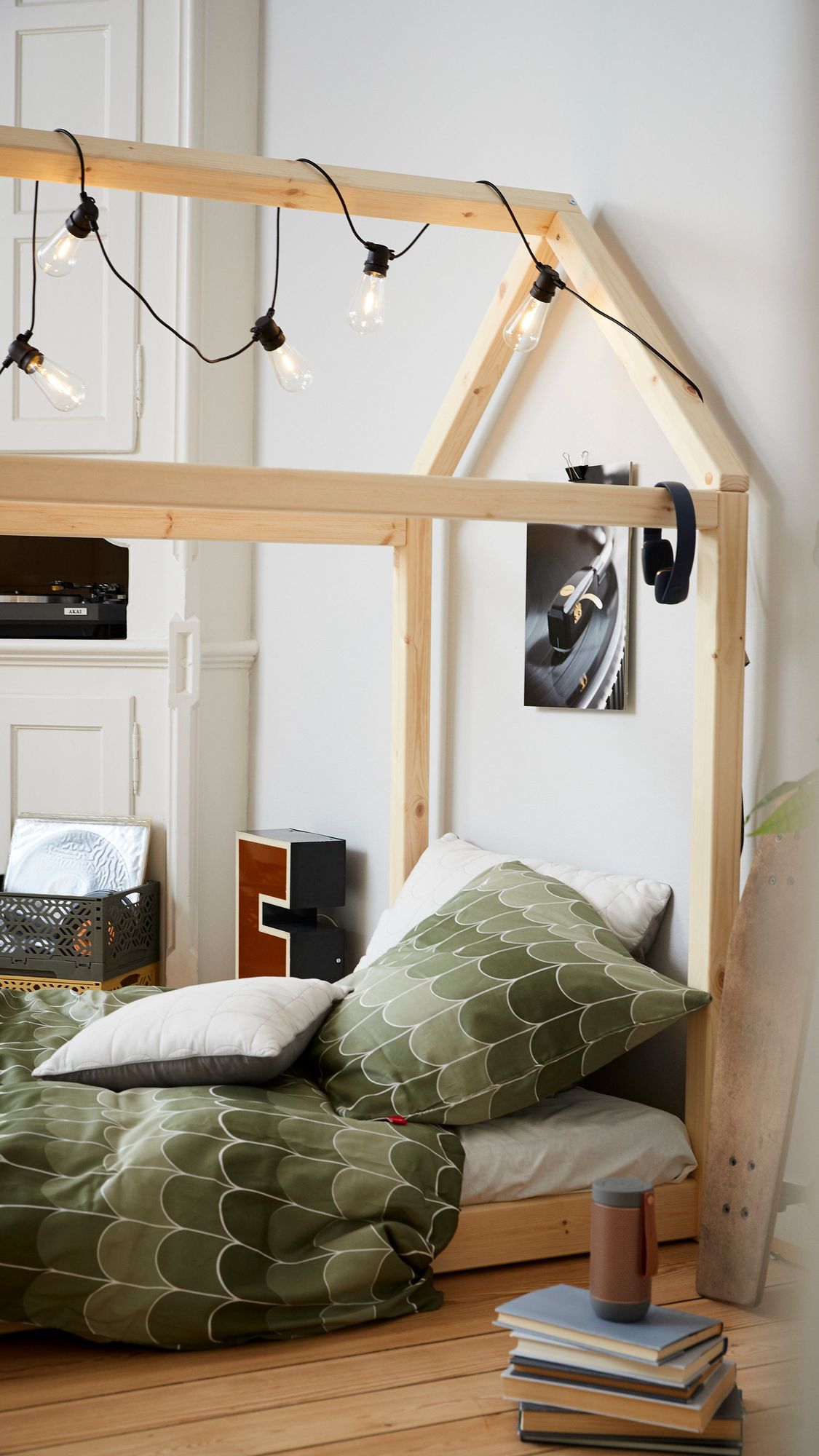 FLEXA Cottage Single Bed, Pine, 90x200 cm
