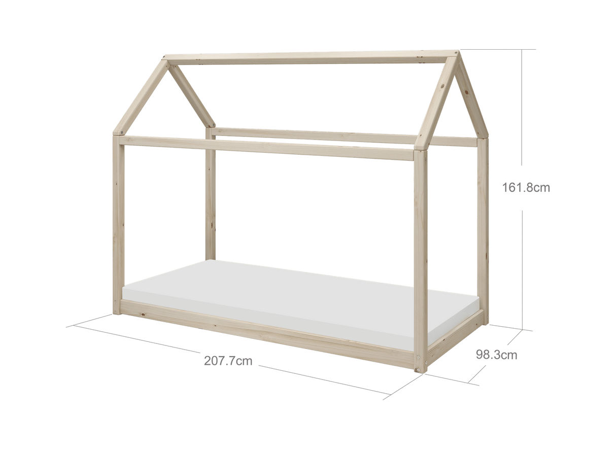 FLEXA Cottage Single Bed, Pine, 90x200 cm