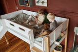 FLEXA Nor Mid Sleeper Bed with slide, MDF/Solid oak, 90x200 cm