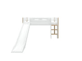 FLEXA Nor Mid Sleeper Bed with slide, MDF/Solid oak, 90x200 cm