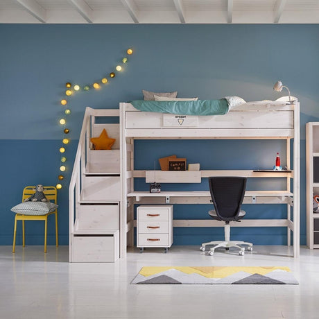 LIFETIME Kidsrooms High Sleeper Desk Bed with Steps