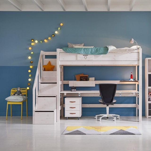 LIFETIME Kidsrooms High Sleeper Desk Bed with Steps