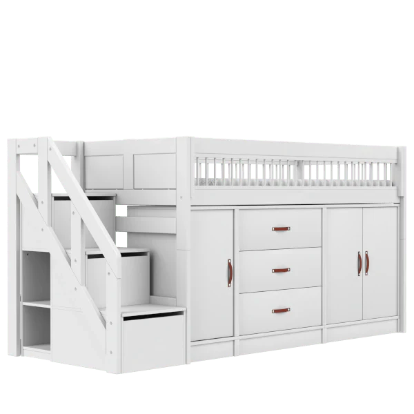 Mid Sleeper Bed 128 cm incl. Storage - Breeze