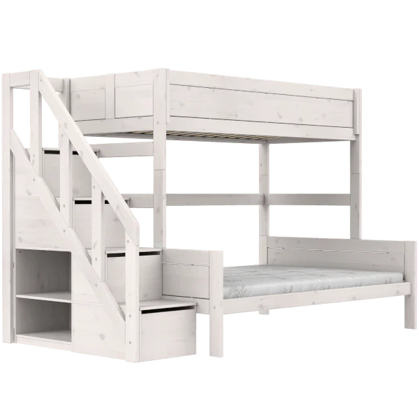 Family Bunk Bed with Staircase 90/140x200 cm