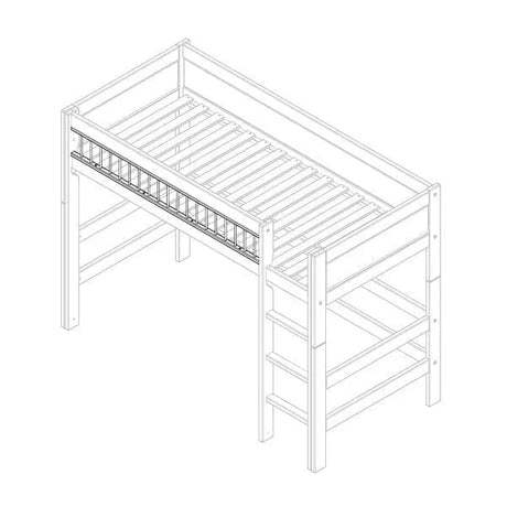 Bed Rail with white Metal Bars 154 cm