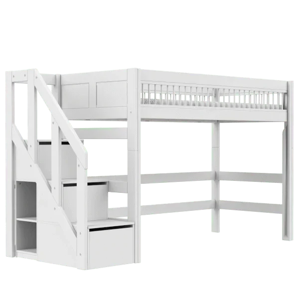 High Sleeper Bed 152 cm with Staircase - Breeze
