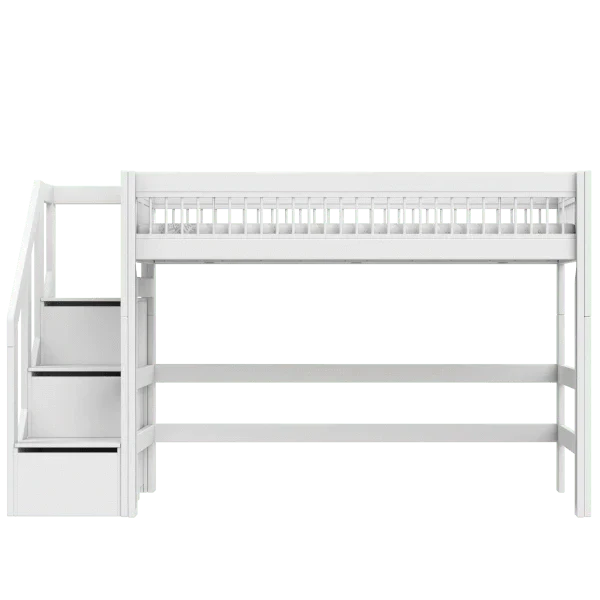 High Sleeper Bed 152 cm with Staircase - Breeze