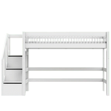 High Sleeper Bed 152 cm with Staircase - Breeze