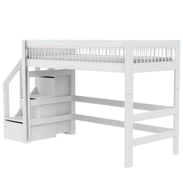High Sleeper Bed 152 cm with Staircase - Breeze