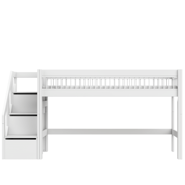Mid Sleeper Bed 128 cm with Staircase - Breeze