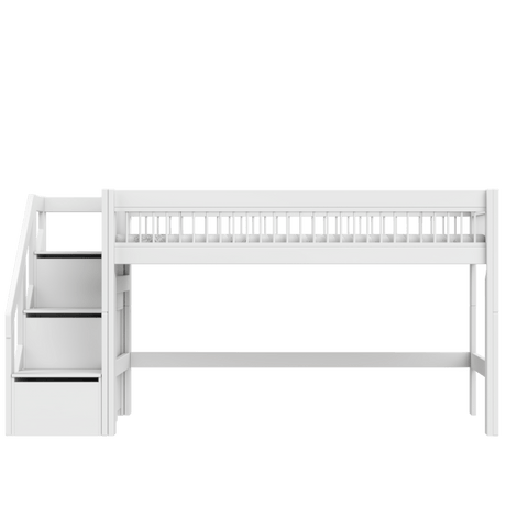 Mid Sleeper Bed 128 cm with Staircase - Breeze