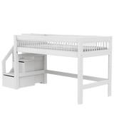 Mid Sleeper Bed 128 cm with Staircase - Breeze