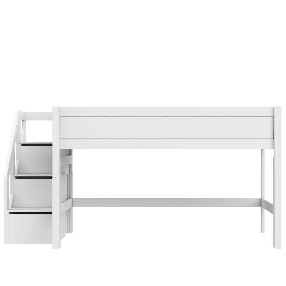 Mid Sleeper Bed 128 cm with Staircase 120x200 cm