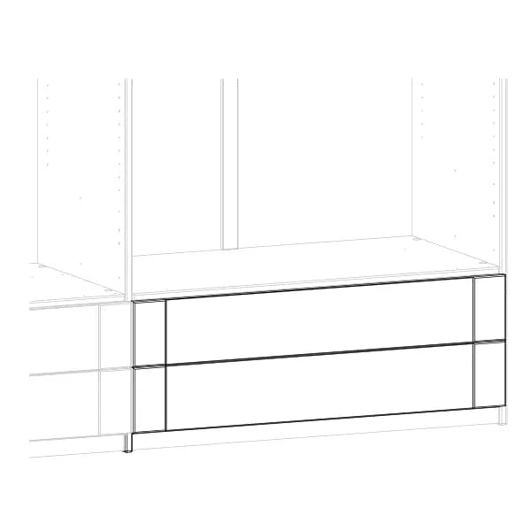 Build Up & On Wardrobe Unit with 2 Drawers - 100 cm