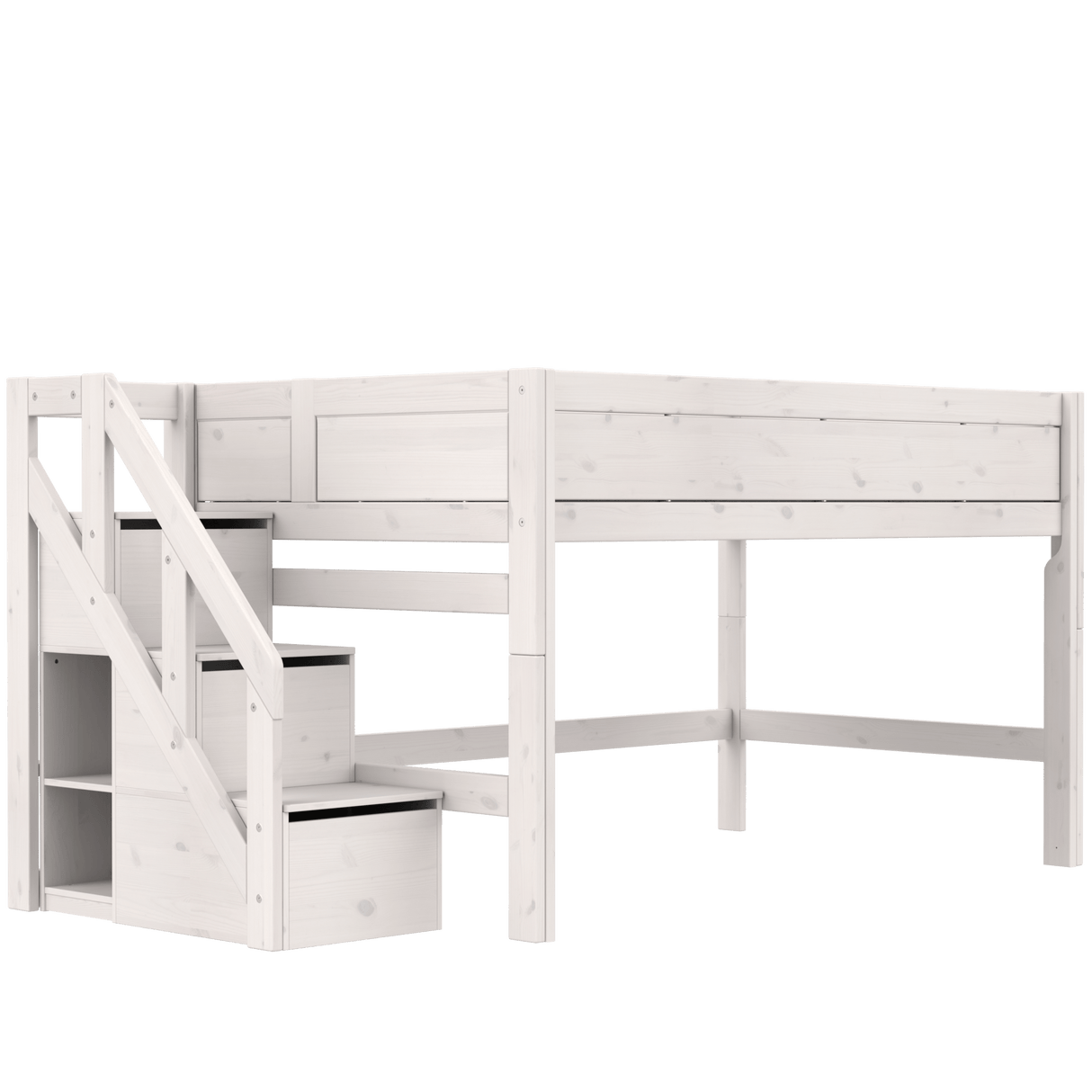 Mid Sleeper Bed 128 cm with Staircase 120x200 cm