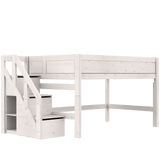 Mid Sleeper Bed 128 cm with Staircase 120x200 cm
